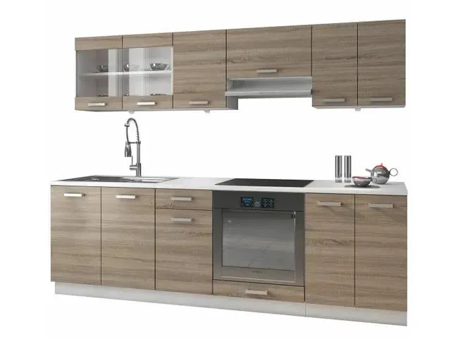 Conjunto de cocina Tucson 163, 240x60cm, Encimera, Aglomerado laminado