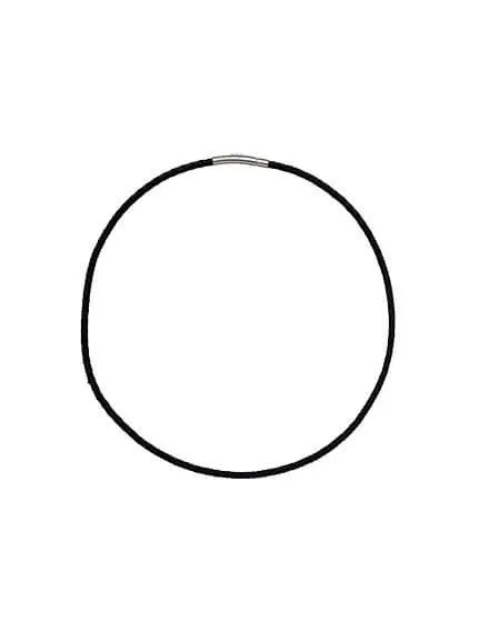 Collar Tahití cuero trenzado negro 40cm