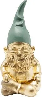 Figura deco Zwerg Sitting oro verde 19cm