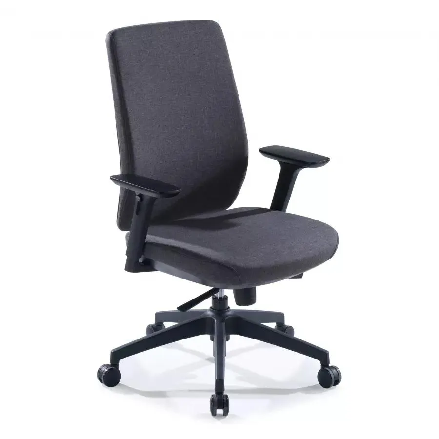 Silla de Oficina Five, Gran Acolchado, Tejido Ignífugo - Negro