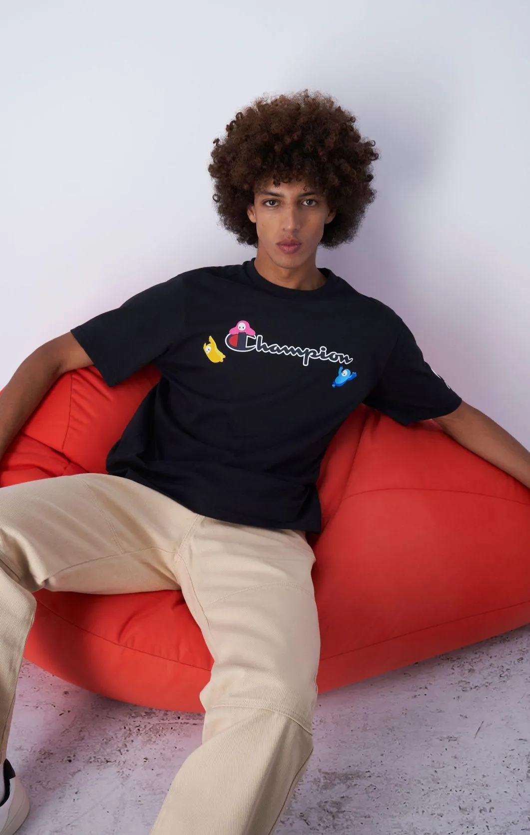 Black Camiseta Champion x Fall Guys