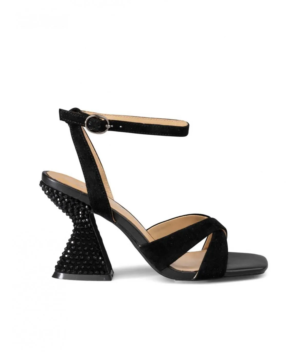 Sandalia de Mujer de tacón realizada en Piel.