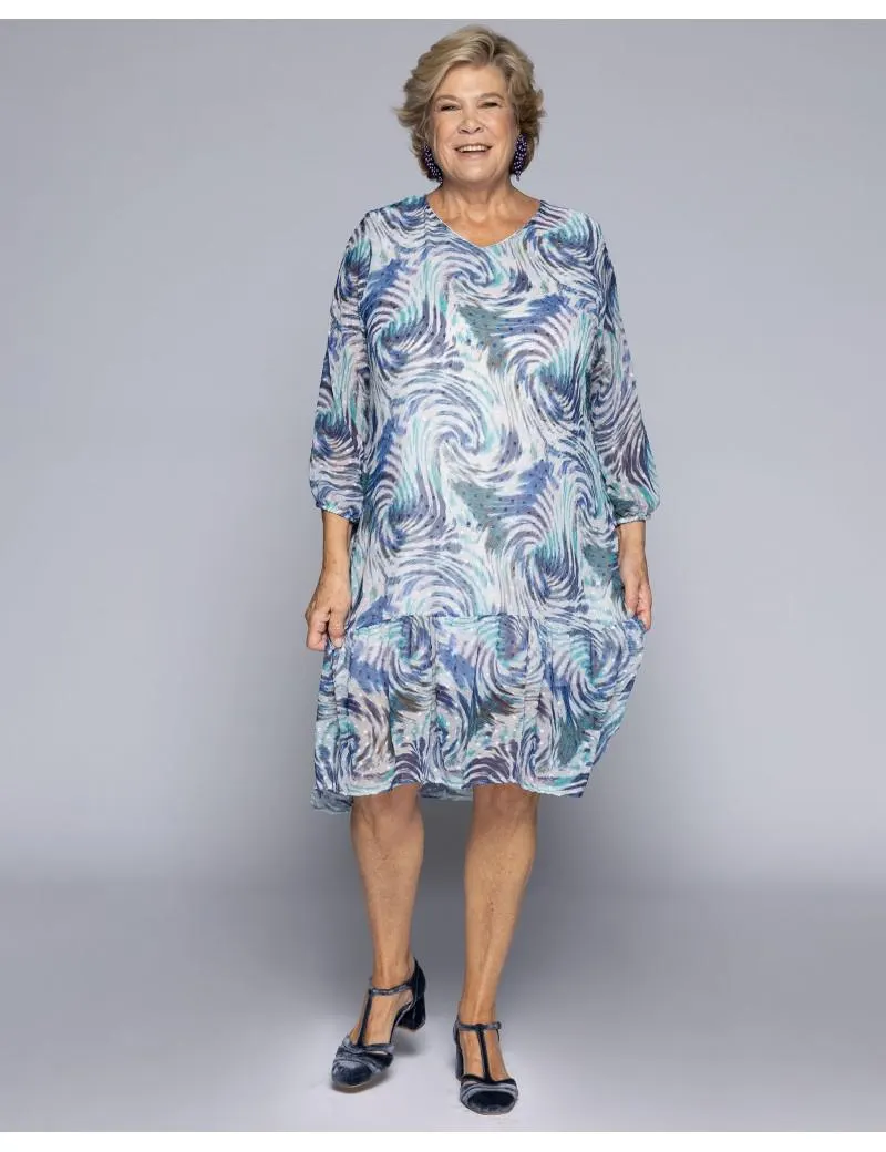 Vestido Plumetti Aguas Volante