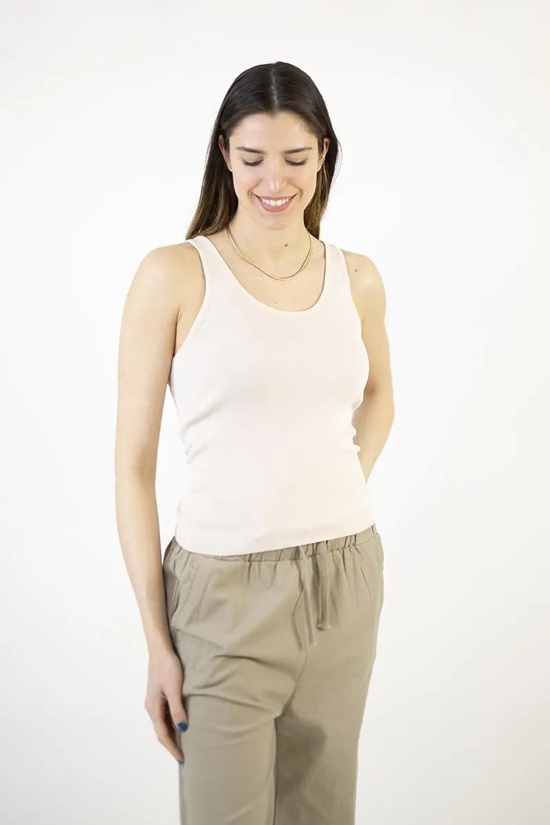 Top punto básico beige