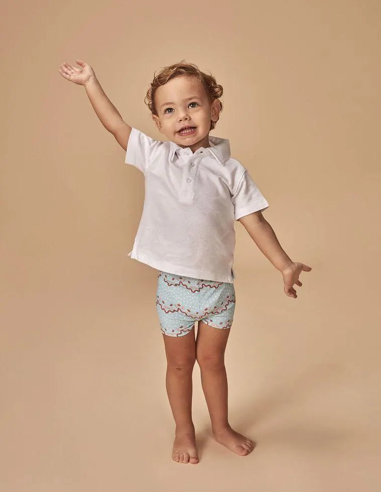 Bañador estampado ondas azul claro