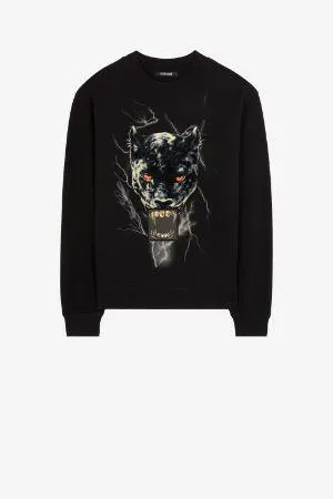 Sudadera de algodón con parche Panther