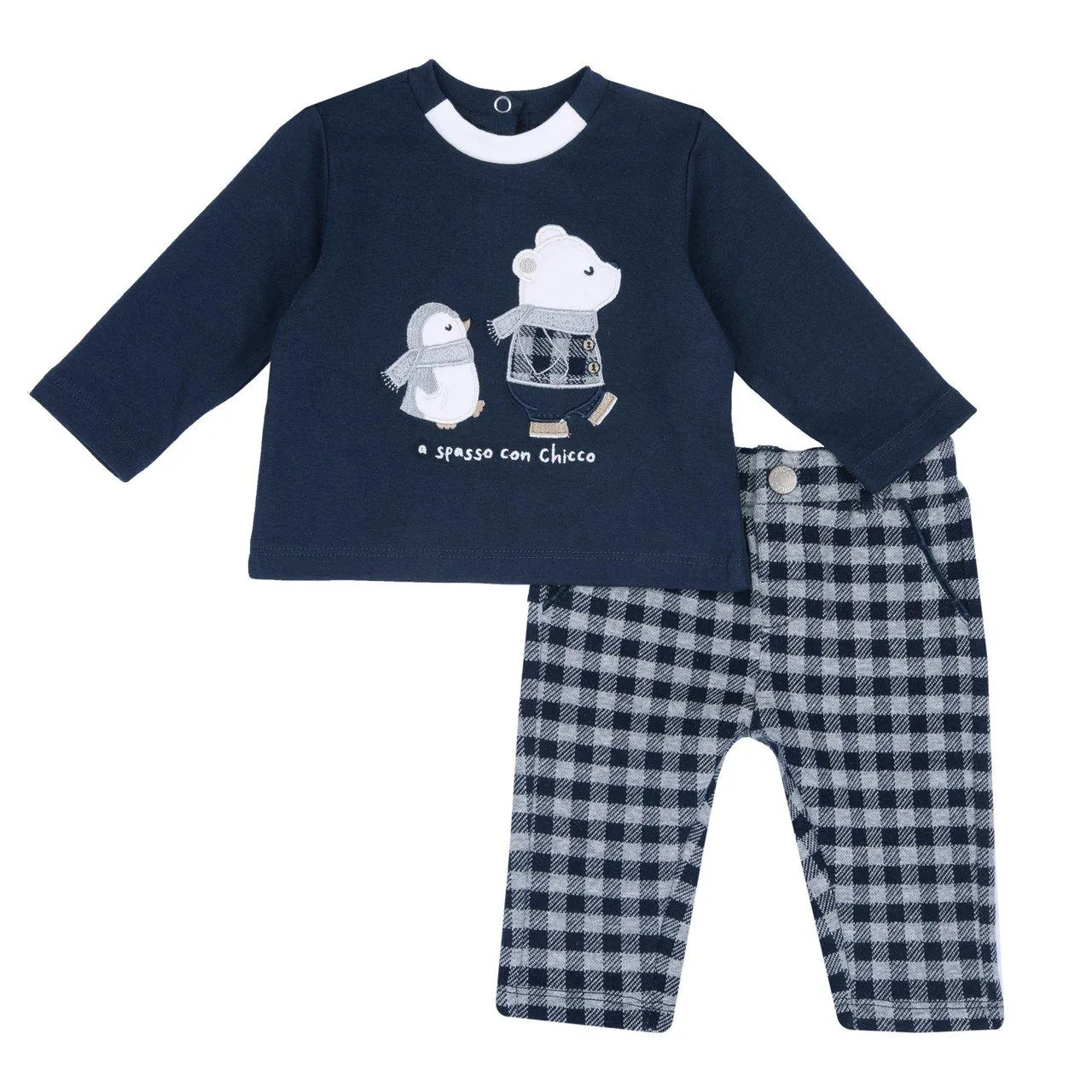 Conjunto de camiseta y pantalón a cuadros