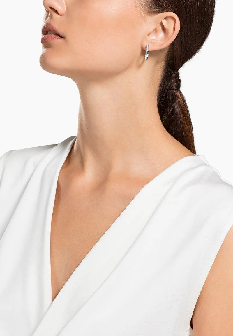 SOMMERSET HOOP RHODIUM PLATED - Pendientes - white