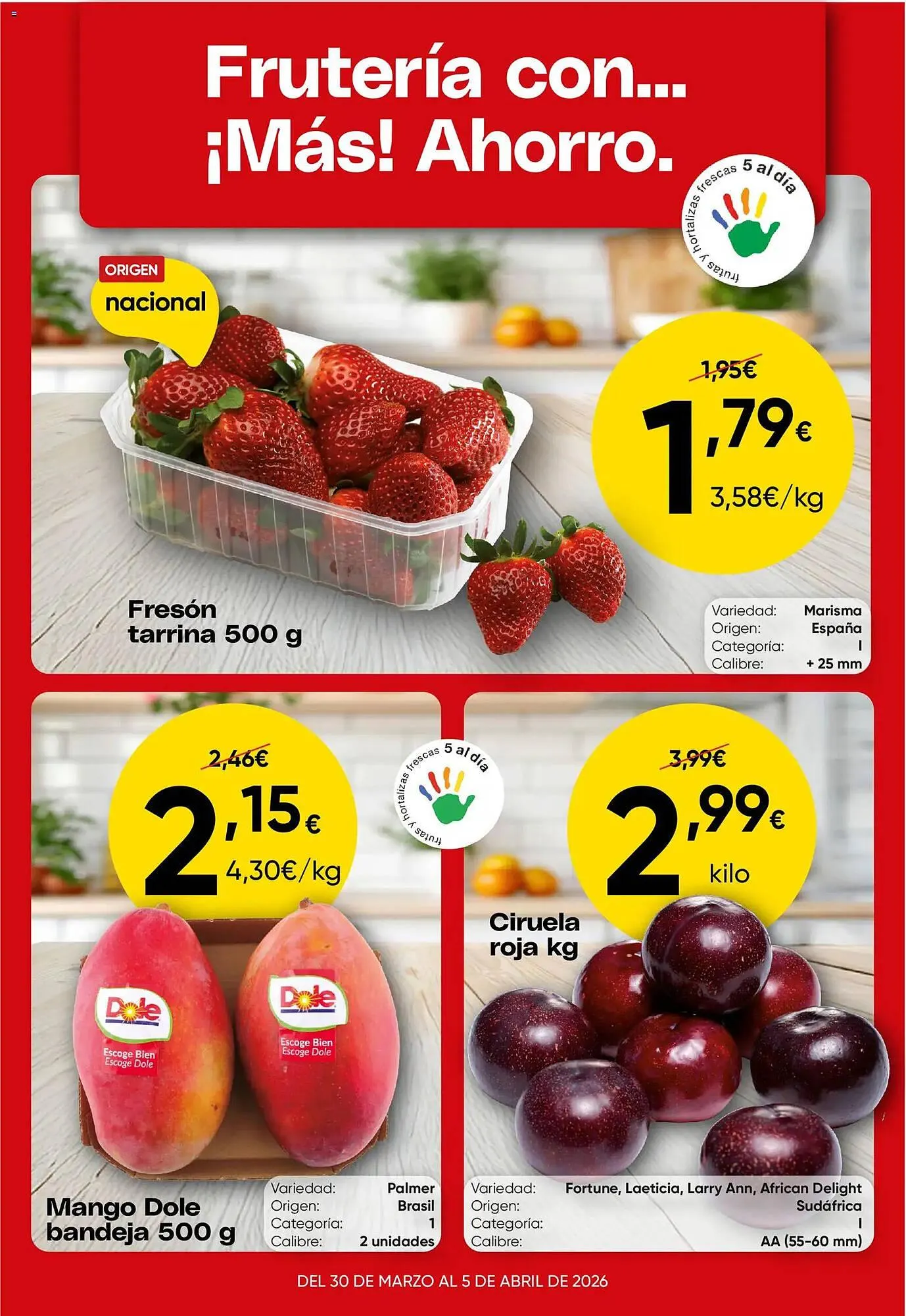 Catálogo de Folleto FROIZ 30 de marzo al 5 de abril 2026 - Página 1