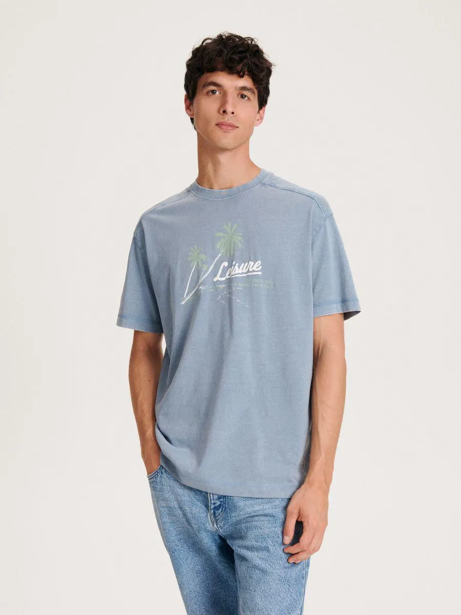 Camiseta oversize con estampado en relieve