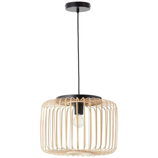 Lámpara de techo INSPIRE Pecan bambú beige 1 luz 38 cm