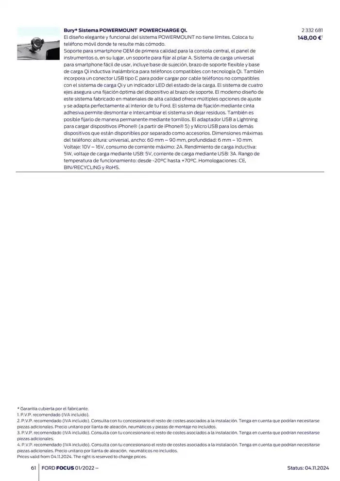 Catálogo de Ford de accesorios Focus 13 de noviembre al 13 de noviembre 2025 - Página 61