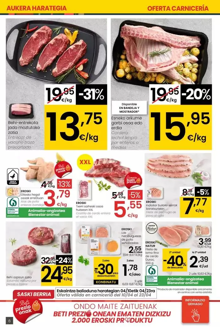 Catálogo de AUKERA OFERTA SUPERMERKATUAK EROSKI  10 de abril al 29 de abril 2025 - Página 6