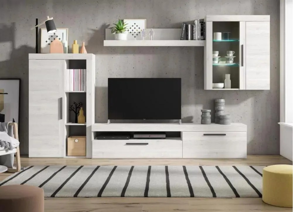 Muebles de salón blanco nórdic y pizarra LIVING