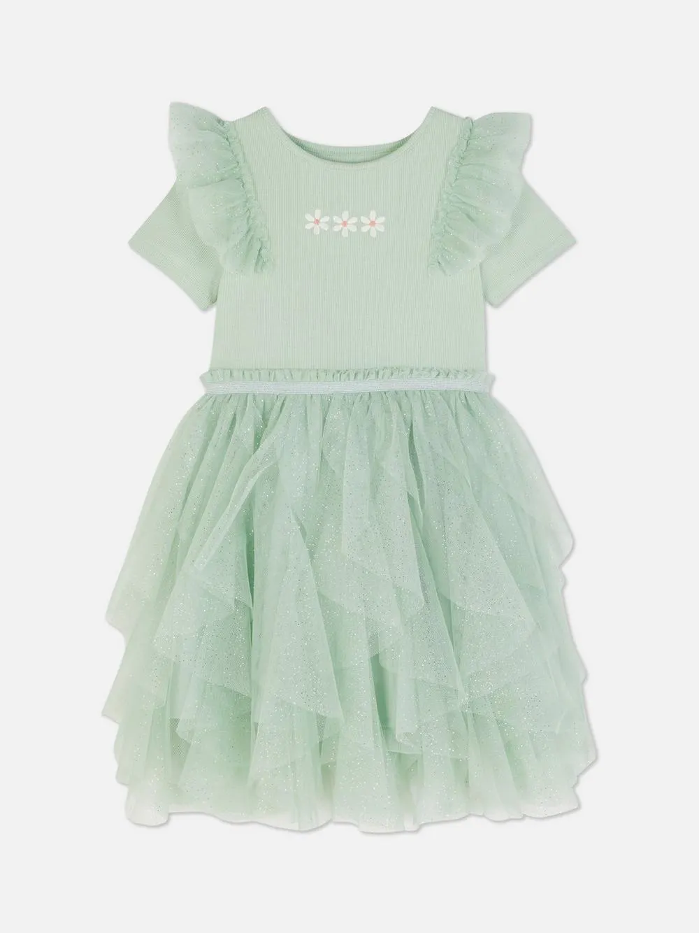 Vestido de flores con tutú