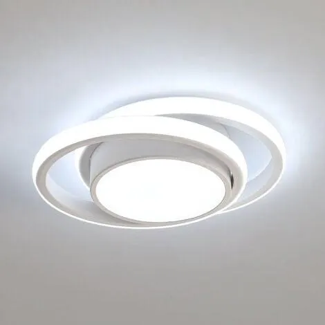 GOECO Plafón LED, Lámpara de Techo Redonda 32W 2500lm, Luminaria de Techo Moderna para Pasillo, Dormitorio, Cocina, Salón, Luz Blanca Fría 6000K, Diámetro 28cm