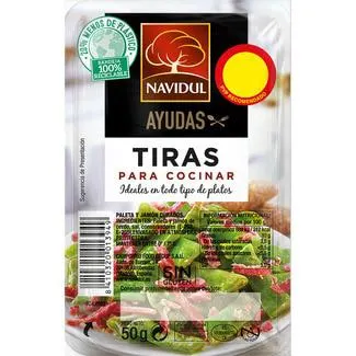 NAVIDUL tiras de paleta y jamón curado sin gluten sin lactosa envase 50 g
