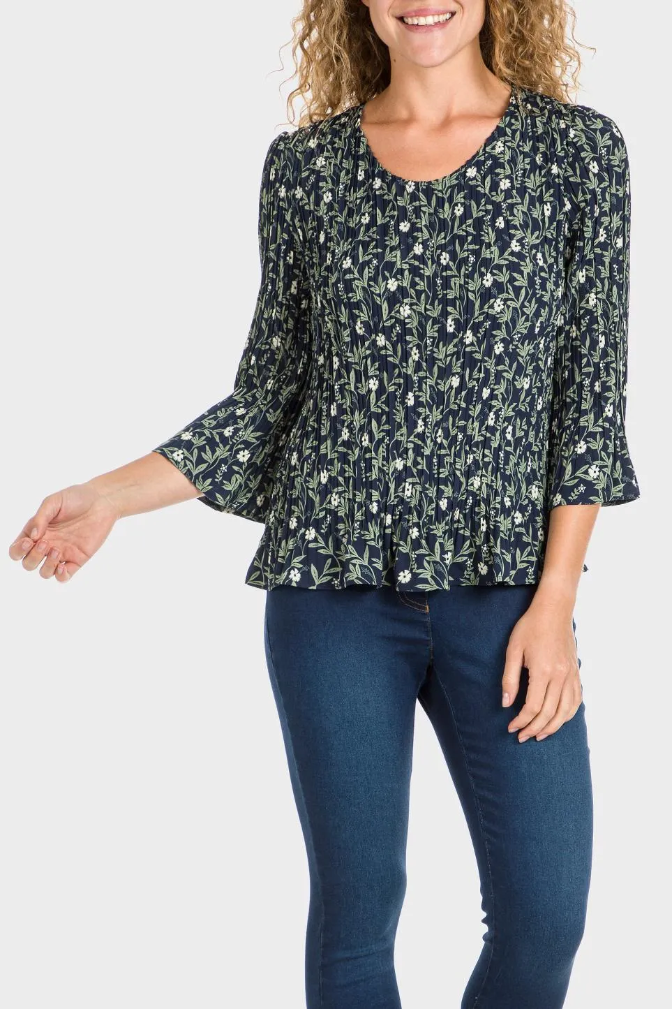 Blouse imprimée plissée