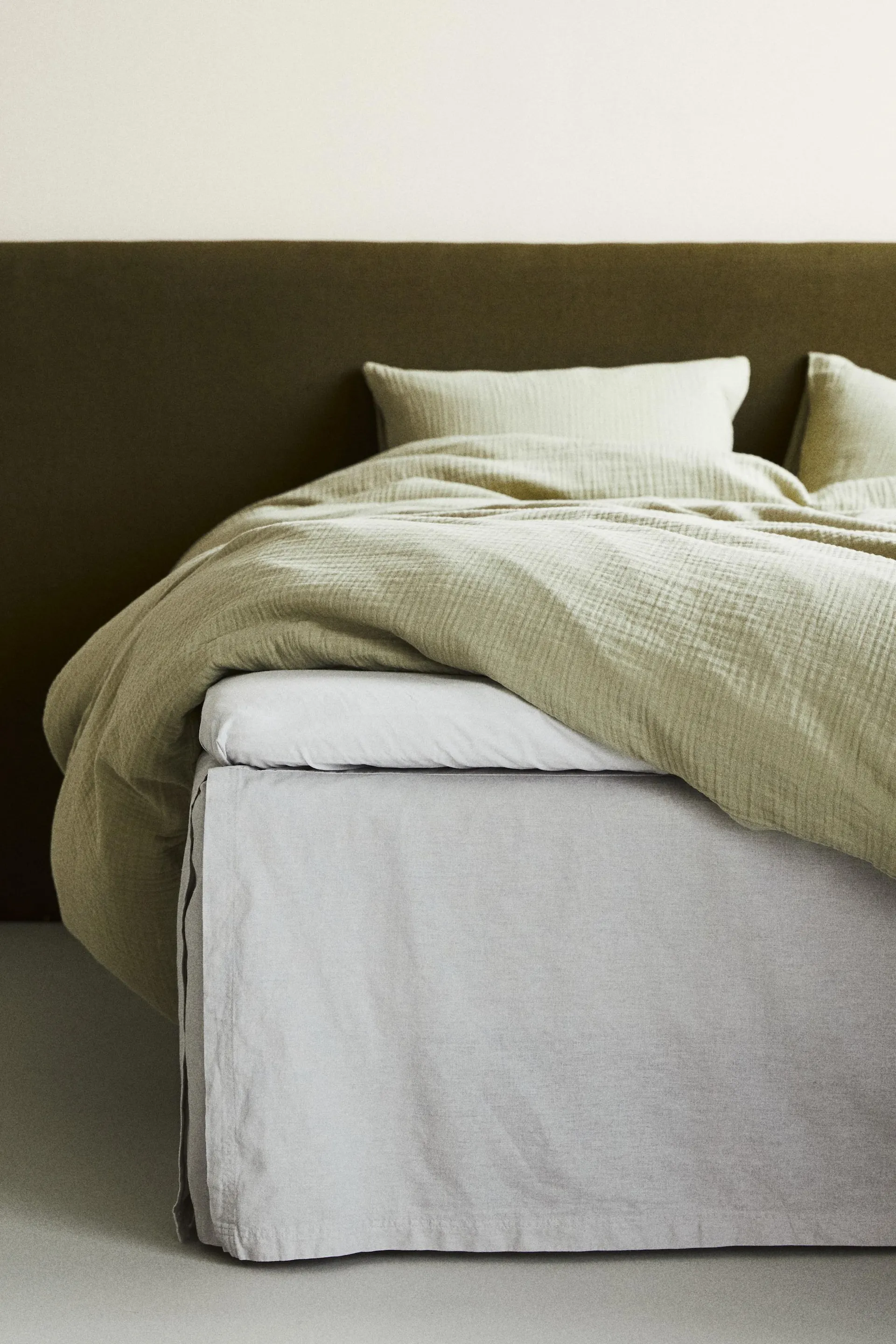 Cubrecanapé en mezcla de lino para cama individual