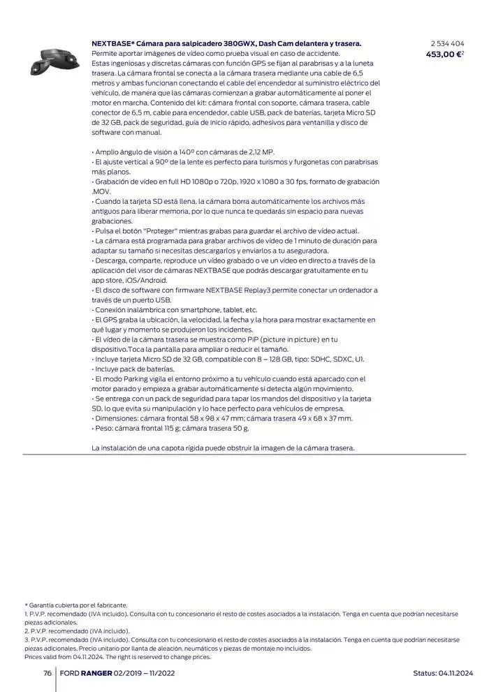 Catálogo de Ford de accesorios Ford Ranger 13 de noviembre al 13 de noviembre 2025 - Página 76