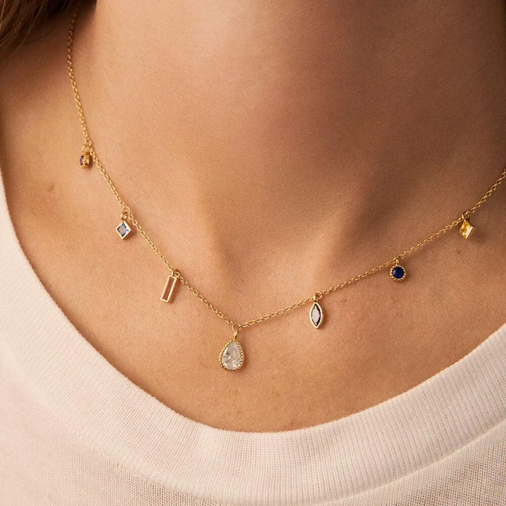 Collar corto RAINBOW - Multicolor / Oro