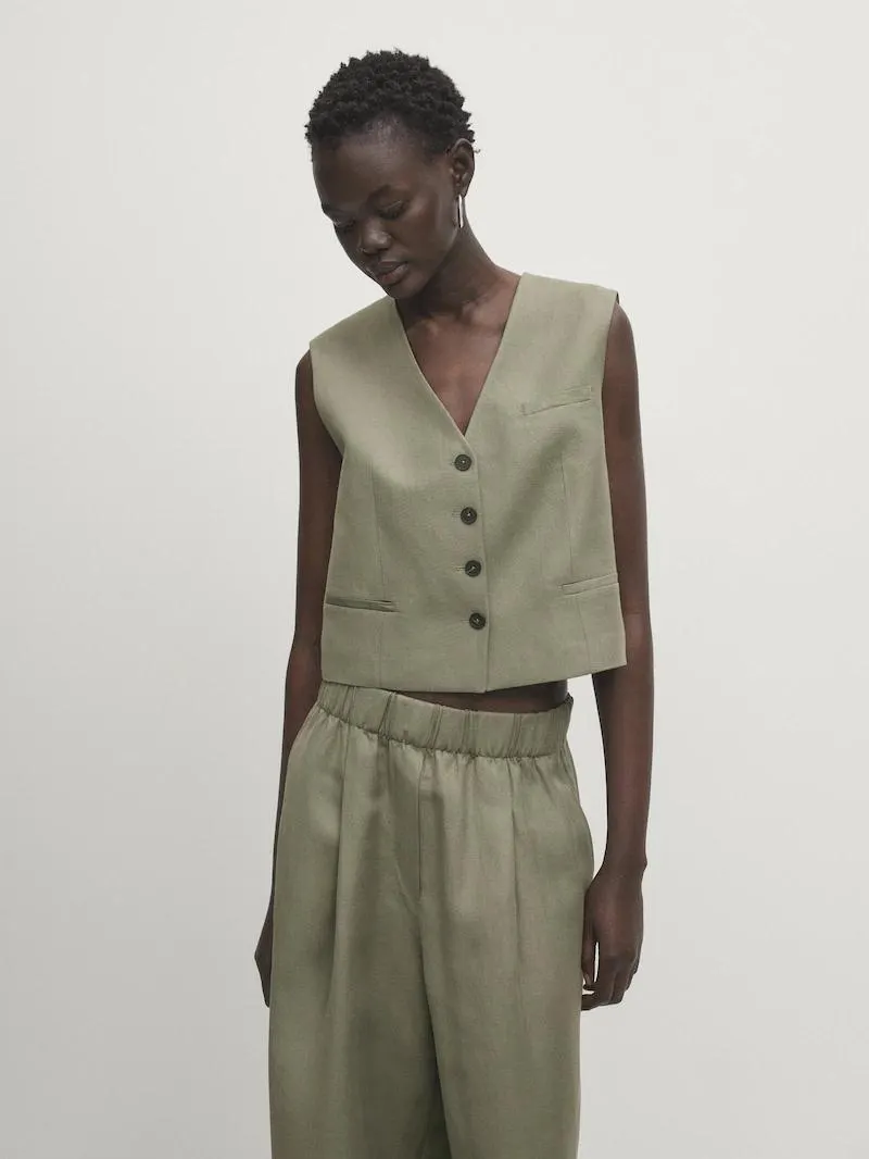 Chaleco corto conjunto