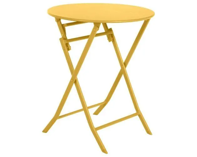 Mesa redonda plegable greesboro amarillo mostaza