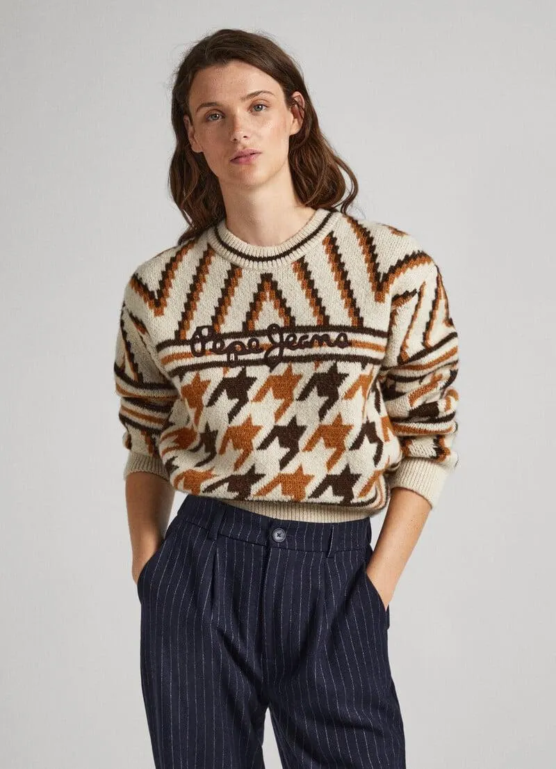 JERSEY CUELLO REDONDO JACQUARD