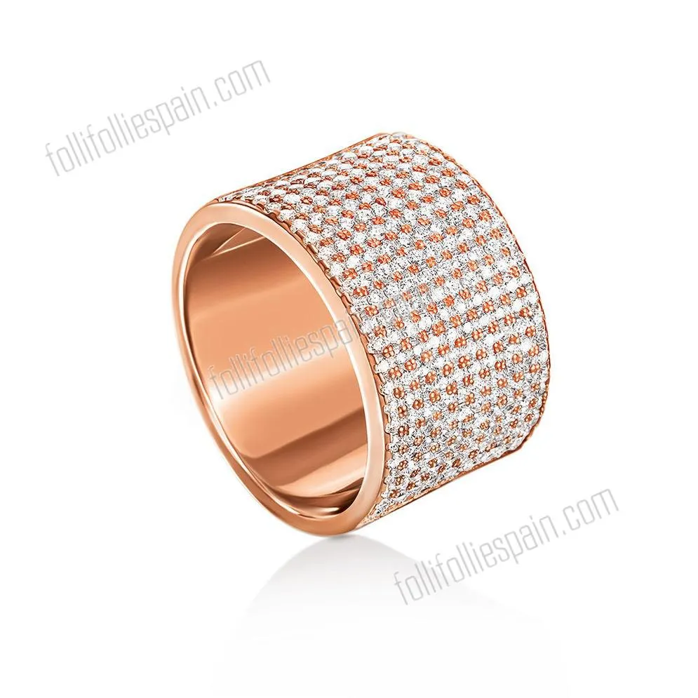 Folli Follie Moda plata Anillo Essentials de buena calidad