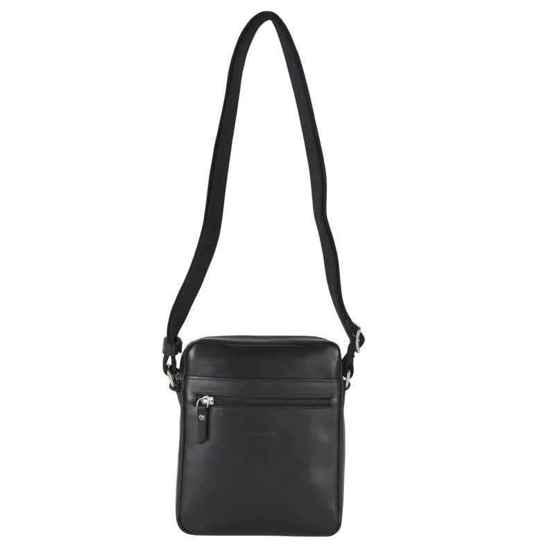 Bolso Bandolera hombre en piel vacuno color negro - Box