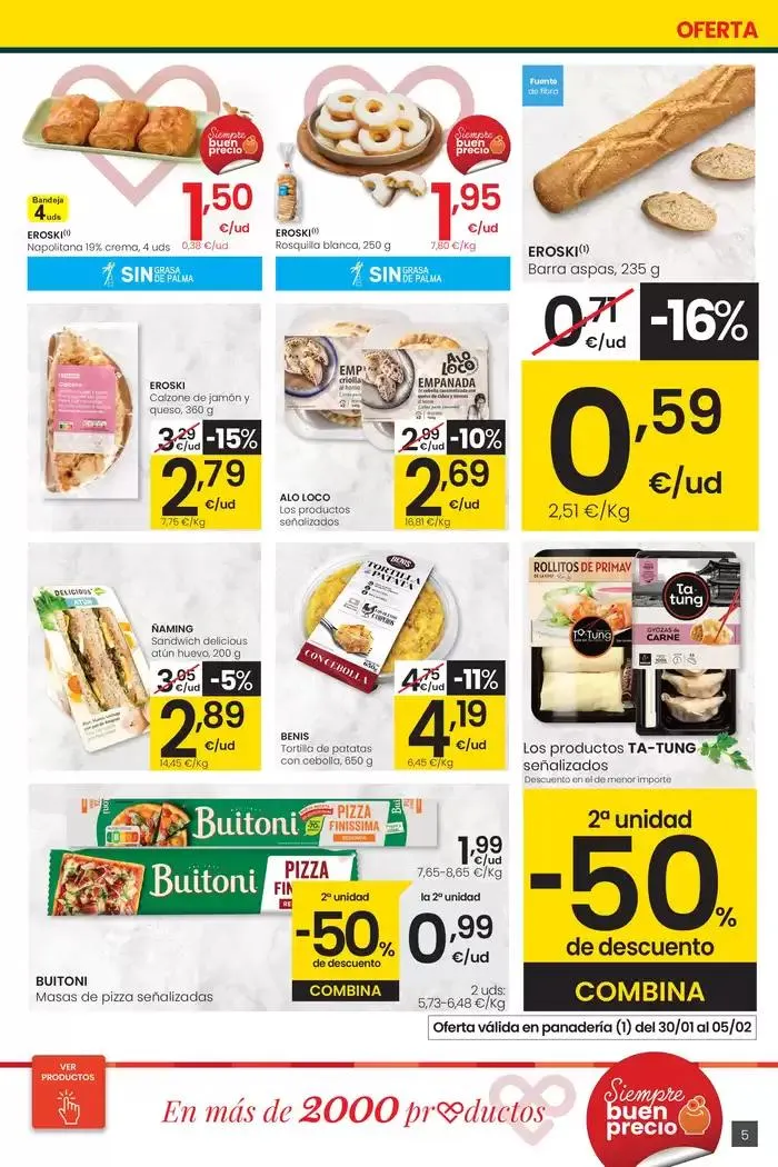 Catálogo de Más de 2000 productos, SIEMPRE A BUEN PRECIO HIPERMERCADOS EROSKI 30 de enero al 11 de febrero 2025 - Página 5