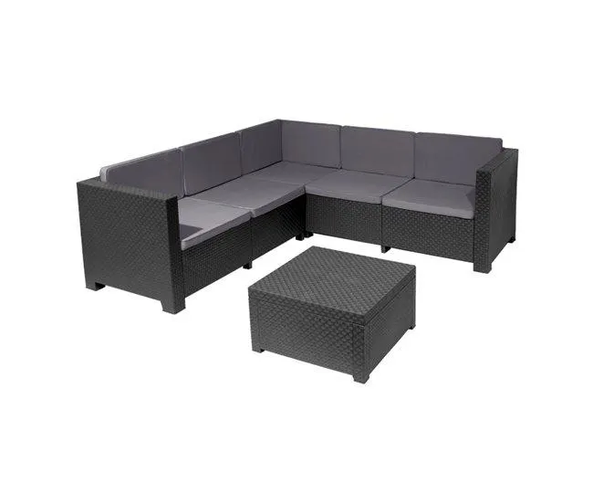 OASIS SET SOFA DE CANTO 5 PLAZAS ESQUINERO GRAFITO
