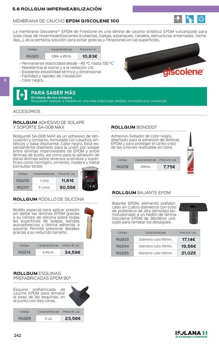 Catálogo de IMPERMEABILIZACIÓN – TARIFA ISOLANA 2024 29 de agosto al 31 de diciembre 2024 - Página 22