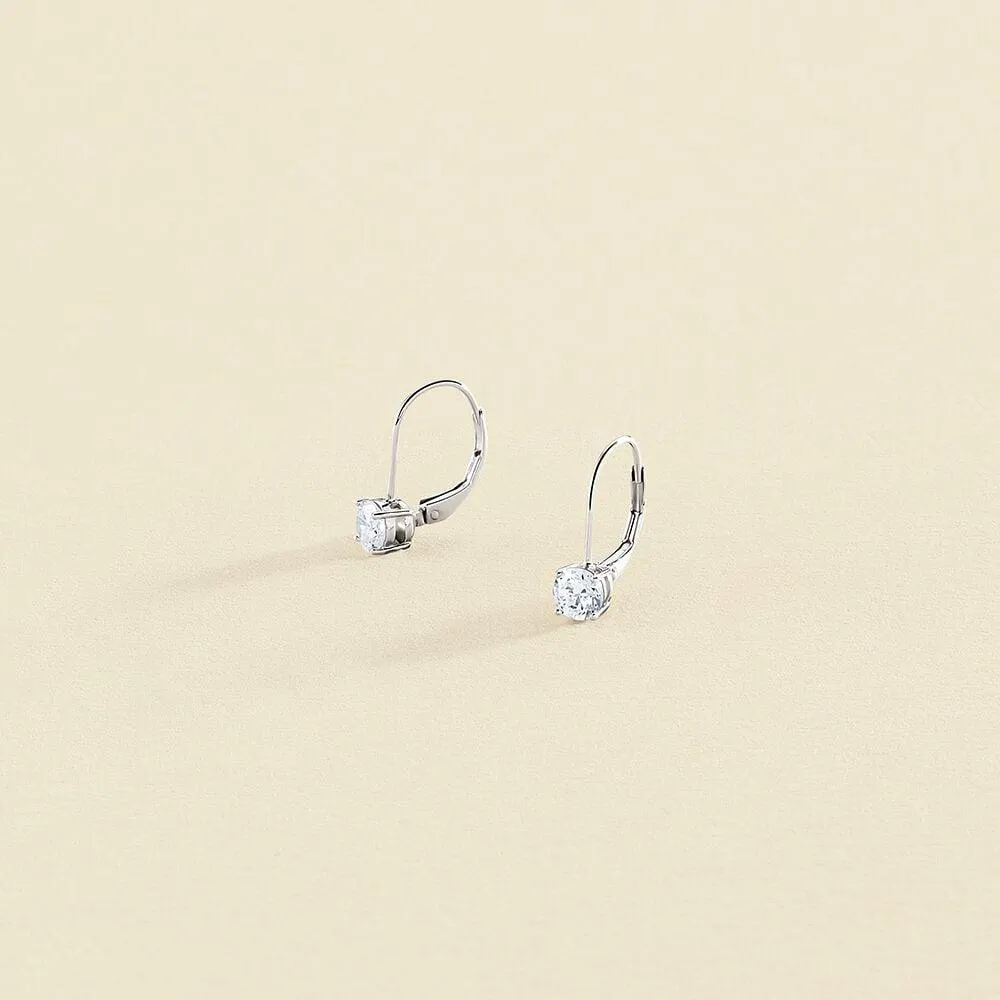 Pendientes largos SOL - Cristal / Plateado