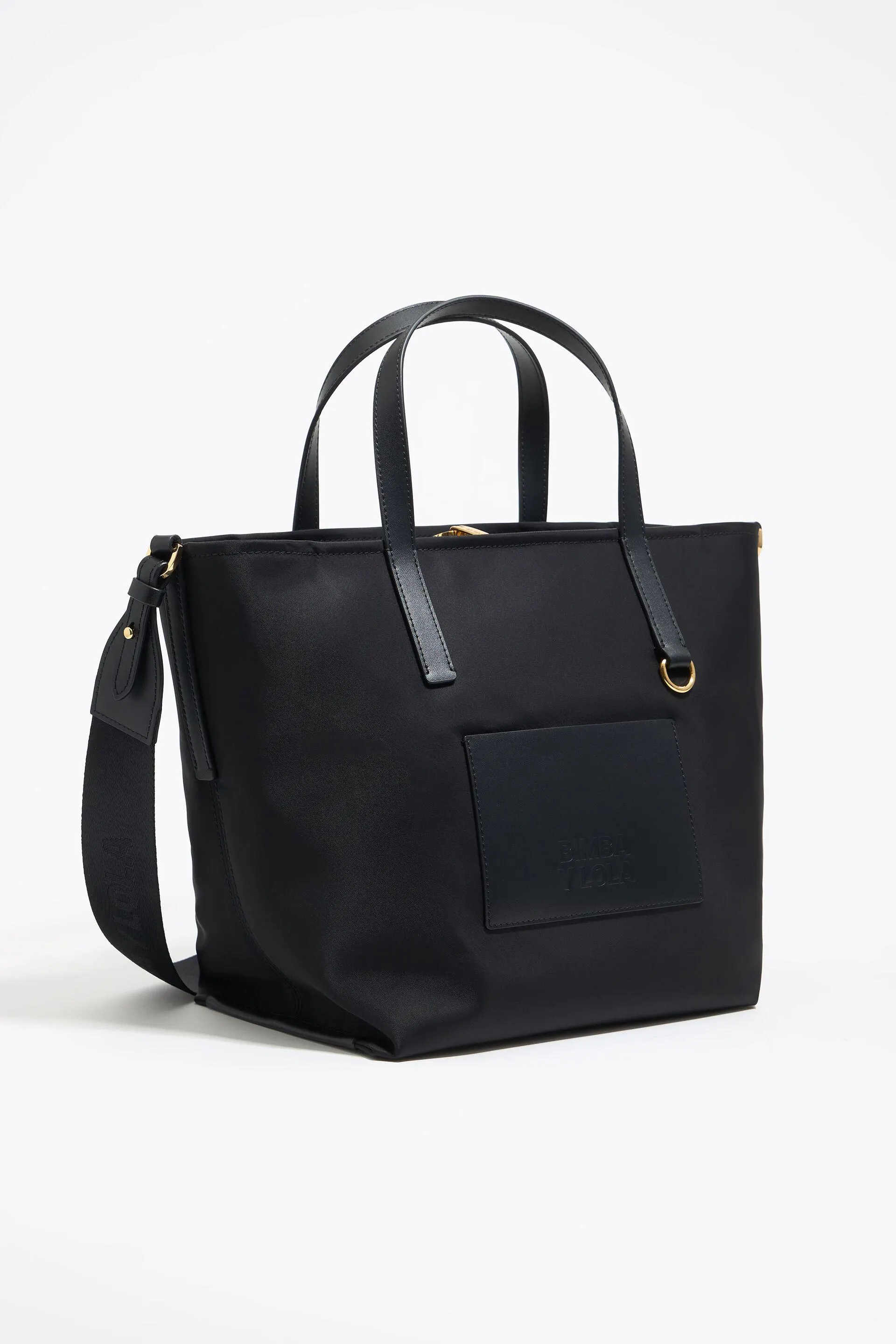 Bolso bandolera mediano nylon negro