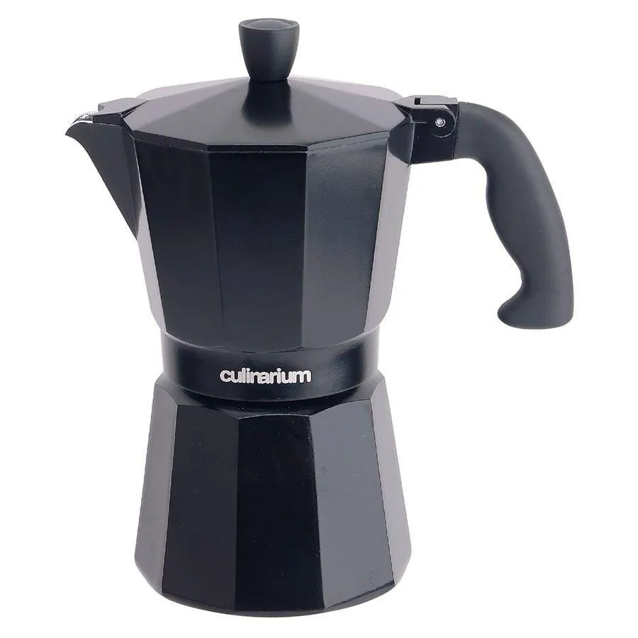 Cafetera italiana Lungo negra 9 tazas Culinarium