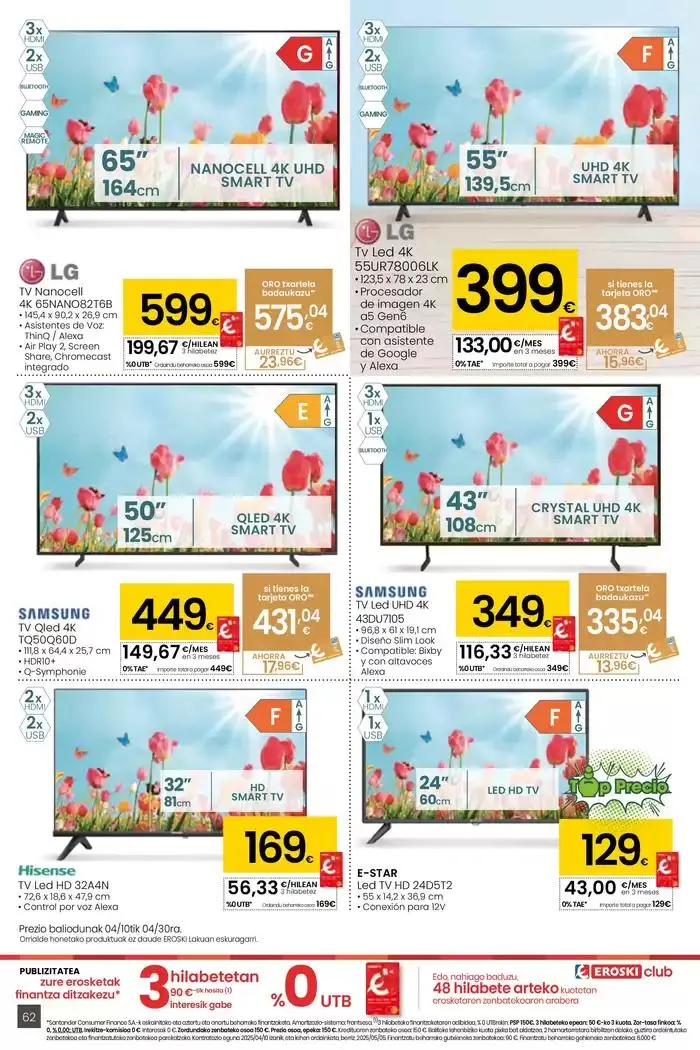 Catálogo de AUKERA OFERTA HIPERMERKATUAK EROSKI 10 de abril al 29 de abril 2025 - Página 62
