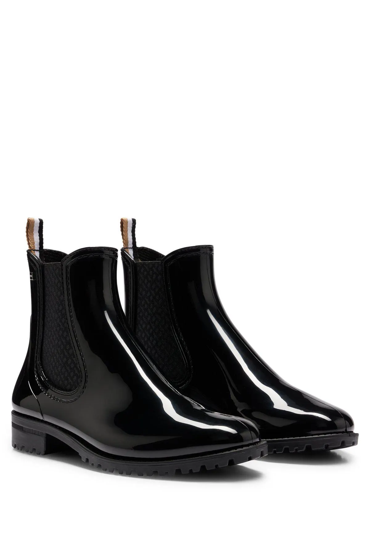 Botas de lluvia estilo Chelsea con acabado satinado y detalle de la marca