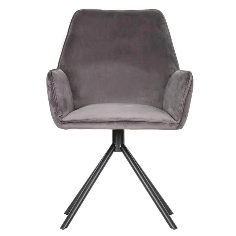 Silla terciopelo gris Amber