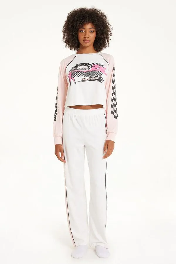 Pijama Largo de Algodón con Estampado «Race»