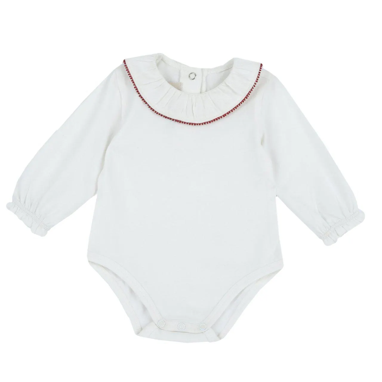 Body manga larga y cuello bordado