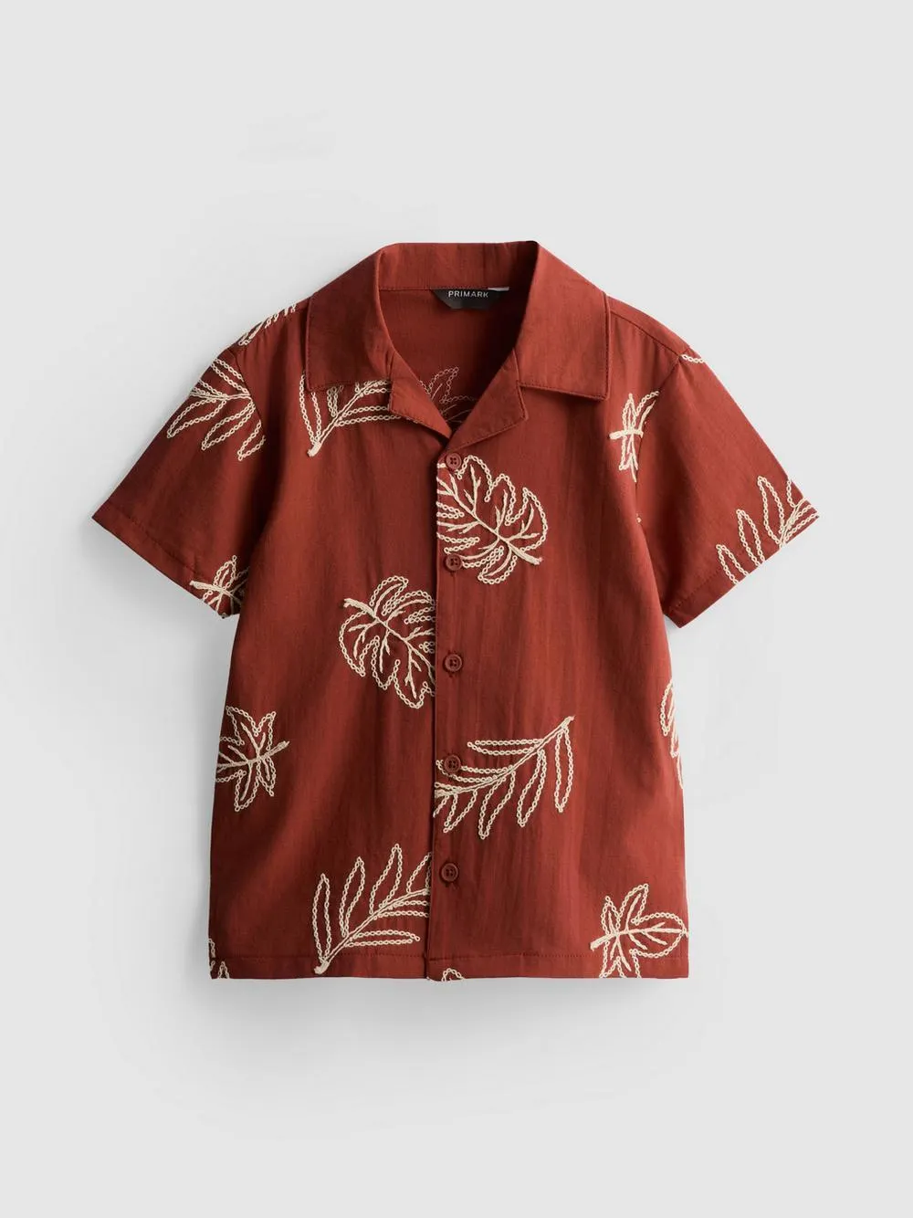 1,5-9 años | Camisa con bordado de hojas