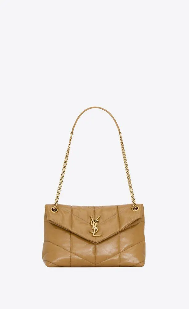 puffer pequeño de piel arrugada acolchada