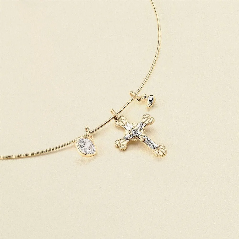 Colgante AMULETO DE LUZ - Cristal / Dorado