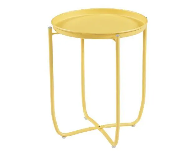 Mesita de jardín sandefjord acero 53x40 cm - amarillo [en.casa]