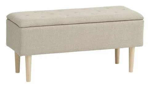 Banco BADSTED con almacenaje tela beis