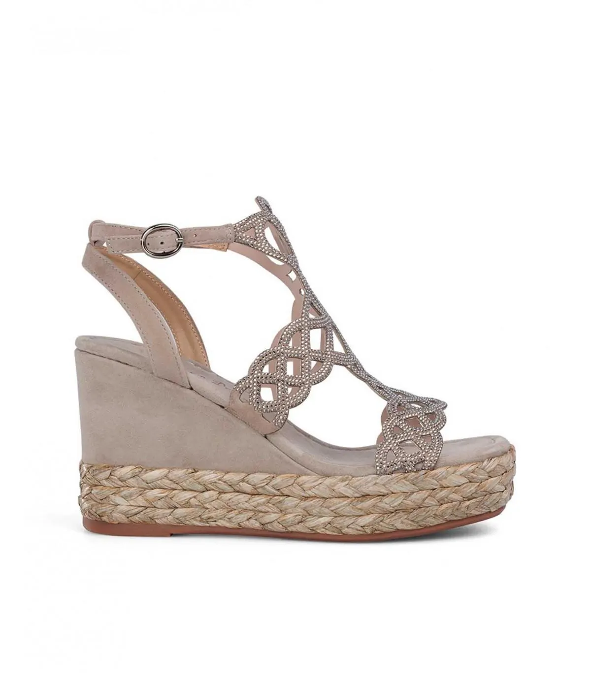 Cuña Mujer con pedrería Taupe