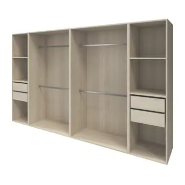 Armario completo Homny 4 columnas roble 3 m