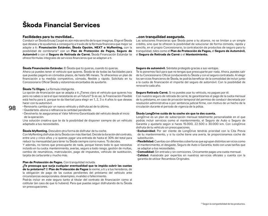 Catálogo de ŠKODA Enyaq Coupé 23 de enero al 31 de mayo 2024 - Página 98
