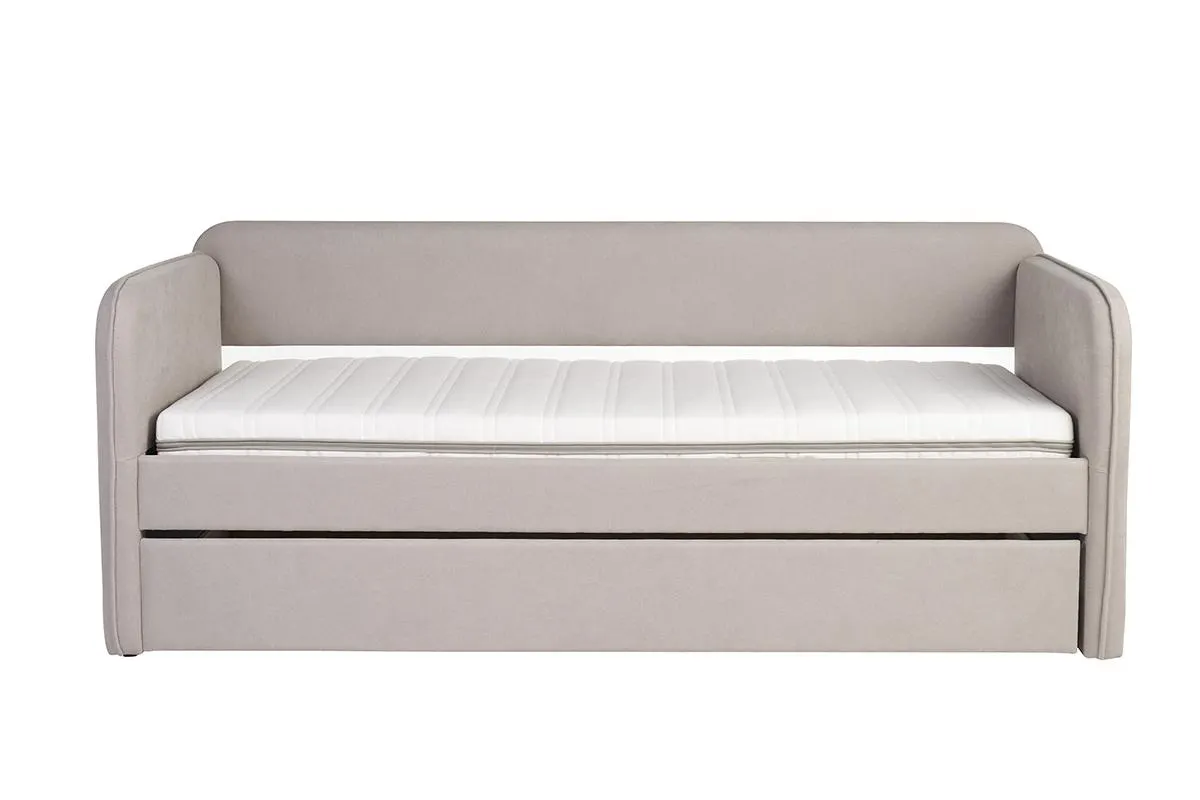 Cama nido de tela taupe 90 x 190 cm EDISON